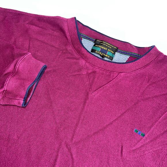 Vintage Alexander Julian Colours Sweatshirt XL Purple Crewneck 100% Cotton - Picture 9 of 10